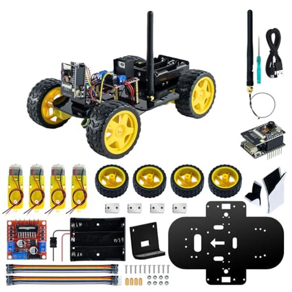 XS69756 Robot Starter Kit Project with ESP32 Module & Code Learning Develop Skill Full Version Smart Car Kit with Compatible Arduino IDE
