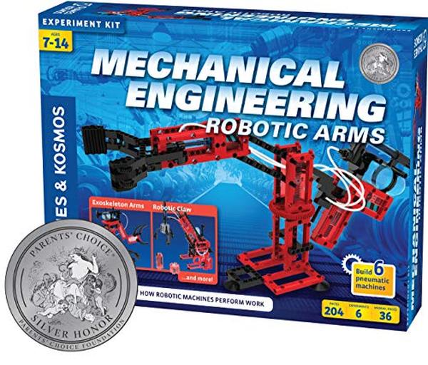 Picture of A-Sonic XS69768 Kosmos Mechanical Engineering- Robotic Arms STEM Experiment Kit - Build 6 Pneumatic Machines - Robotic Claw - Exoskeleton Arms More - Explore Air Pressure Robotics - Ages 7 Plus