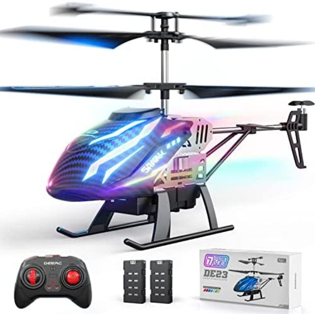 Picture of Deerc NC23764 DE23 Remote Control Helicopter, RC Helicopters with 7 Colors Light