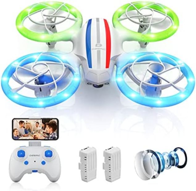 NC23817 Mini Drone for Kids Adults Beginners with 720P HD FPV Wi-Fi Camera, D23 LED Nano Hobby RC Quadcopter -  Deerc