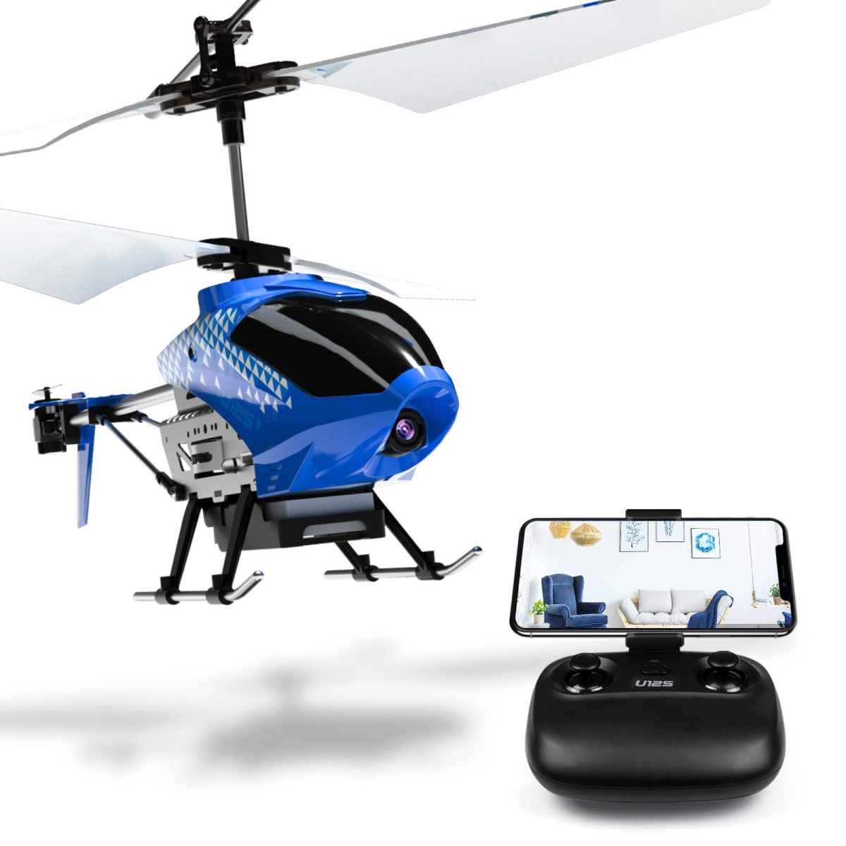 XS70480 U12S Mini RC Helicopter with Camera Remote Control Helicopter for Kids & Adults