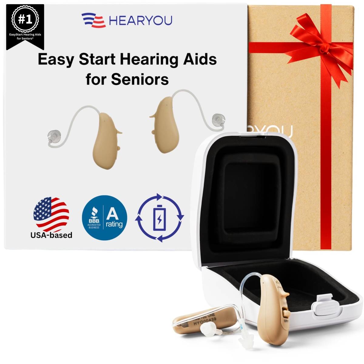 XS71104 Digital Hearing Aids - 16-Channel Sound Processing - Premium Comfort Design - Set of 2 - Sand Beige