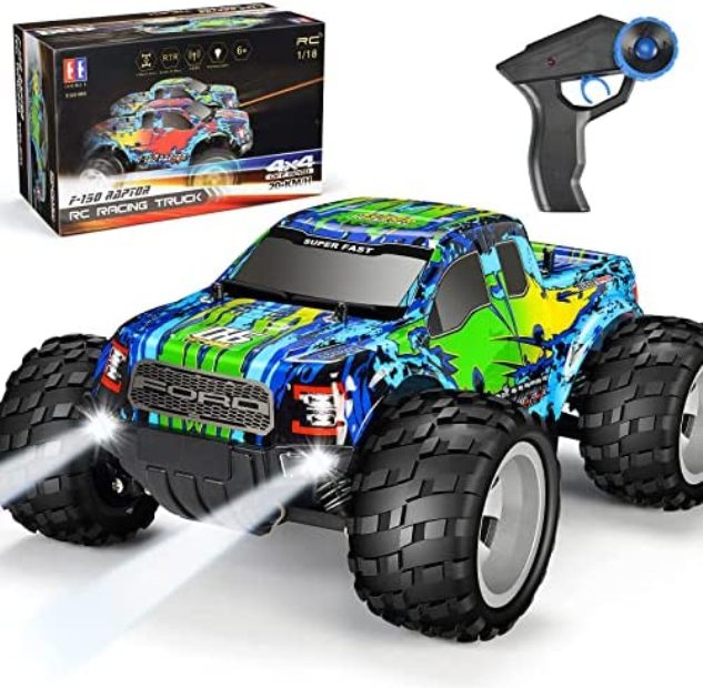 Picture of Double E NC23847 Ford Raptor F150 20KMH 4WD Remote Control Car with Rechargeable Battery - Green