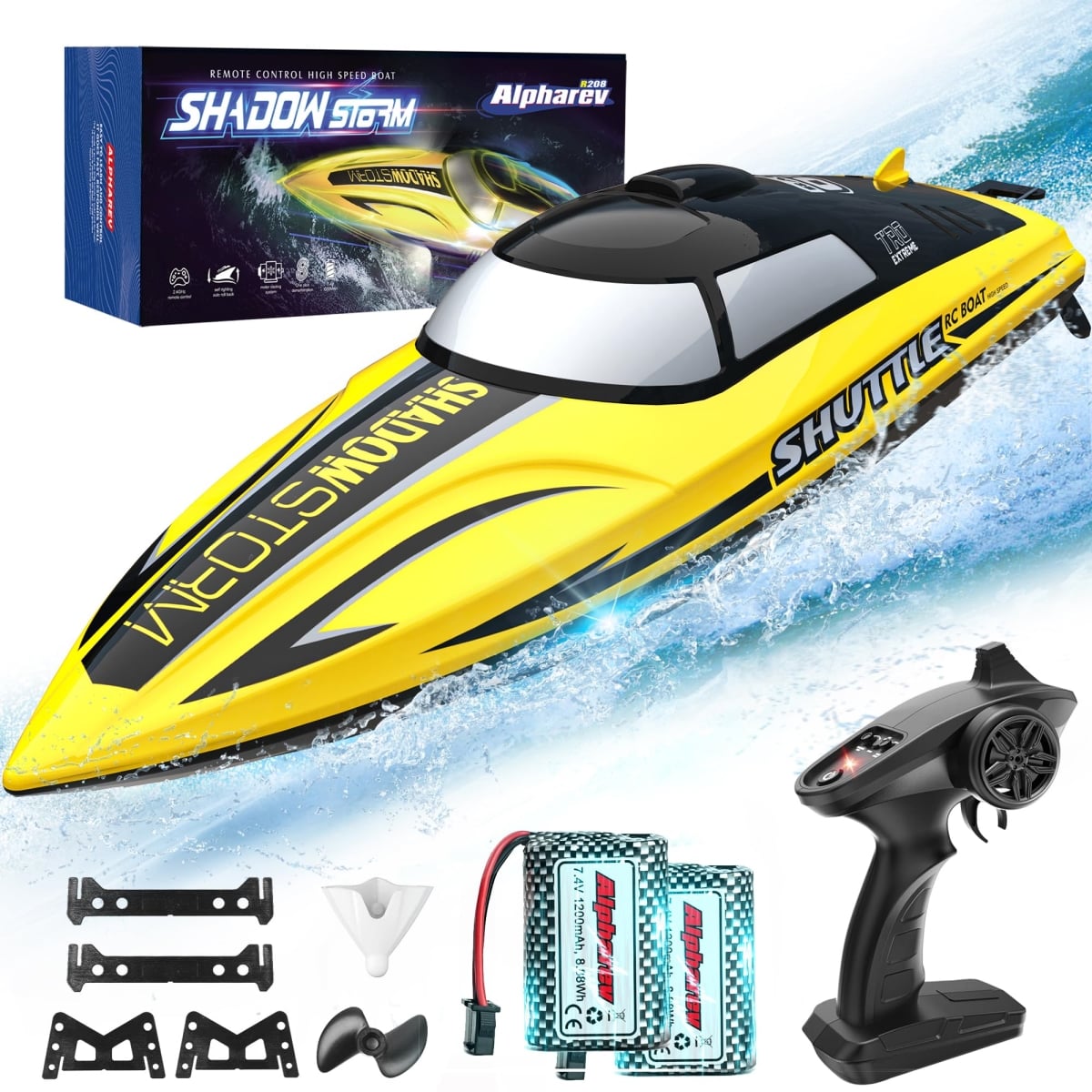 RC Boat - R208 20 Plus MPH Fast Remote Control Boat for Pool & Lake - 2.4GHz RC Boats for Adults & Kids - Summer Water Toys Birthday Gifts for Boys -  A-Sonic, XS71332