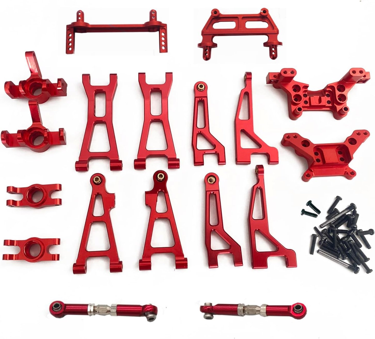 Picture of A-Sonic XS71572 Arm Shock Mount Body Pillar Steering Rod Kit - Metal Aluminum Alloy Upgrade Retrofitting Accessories Spare Part for Hyper Go BEZGAR Jetwood H16BM H16GT H16DR 1-16 Scale RC Car Parts -
