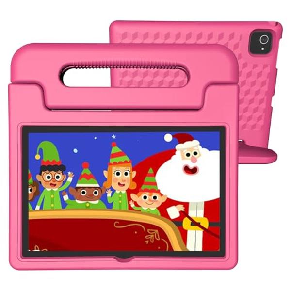 Picture of A-Sonic XS72381 Case for Kids Age 3-12 10.1 in. Android 14 6000mAh 8GB RAM Plus 64GB ROM - Expandable to 1TB Kids Tablet Wi-Fi6 Google Kids Space Parental Control 1280 x 800 HD Screen - Pink