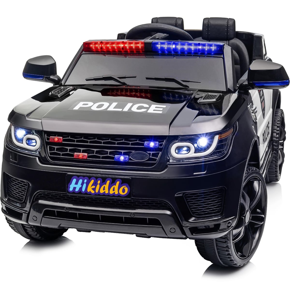 XS-73000 Police Car for Kids - 24 Volt Kids Ride-On Toy Car with Remote Control - 400W Motor - 5mph Max Speed - Black