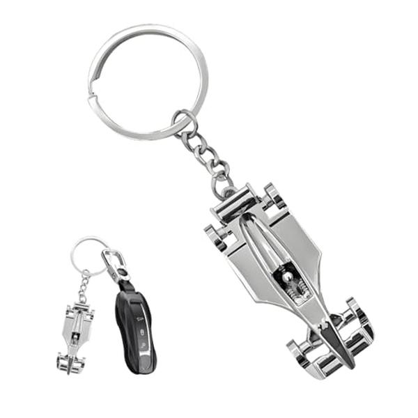 XS67433 Racing Car Model Keychain - 3D Formula 1 Racing Model Auto Key Chain - Zinc Alloy Key Fob Holder with F1 Car Shape