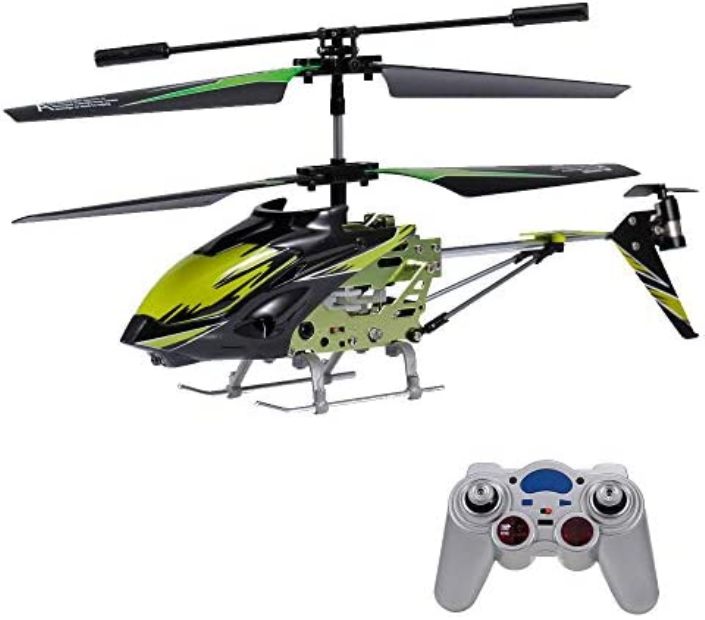 Remote Control Helicopter with Gyro & Light, S929-A 3.5 Channel Mini Helicopter for Kids & Beginners - Green