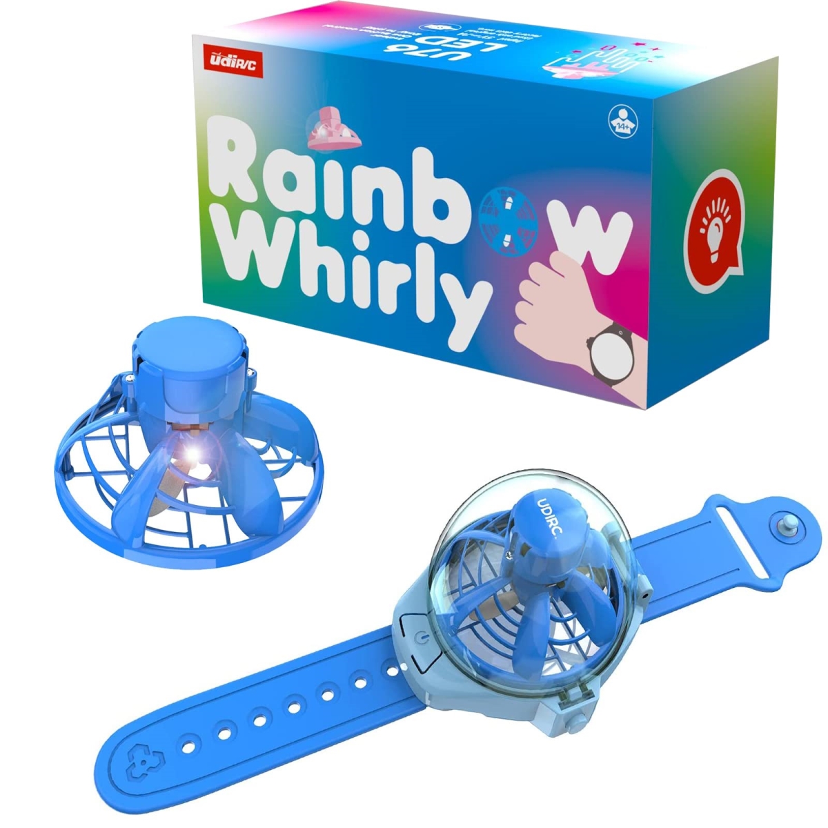 Picture of A-Sonic XS67714 Mini Drone for Kids - One Key RC Watch Control Small UFO Flying Toys with LED Night Lights Easy to Operate for Beginners Boys Girls&#44; Blue