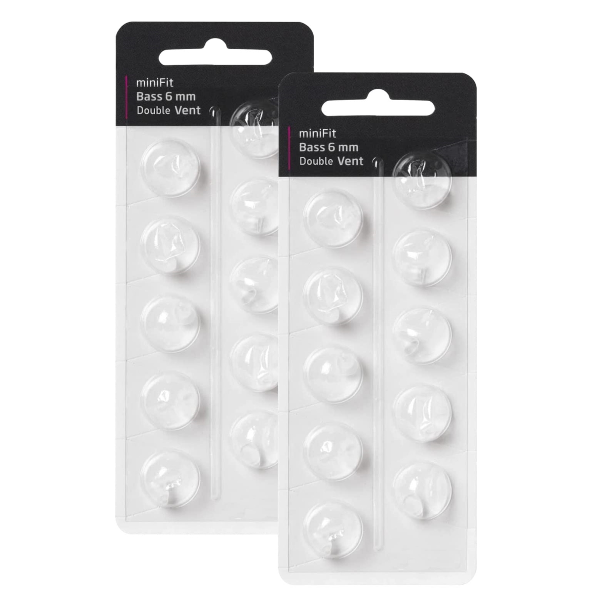 Aid Domes for Oticon Replacements - Oticon Minifit Double Vent Bass Domes - Universal Domes for Oticon Hearing Aid Supplies, 6 mm - Pack of 2