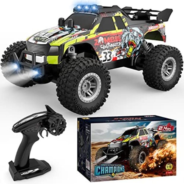 Picture of Guokai NC23850 Remote Control Car for Boys & Girls&#44; All Terrain & Off-Road Monster Truck with Flash LED