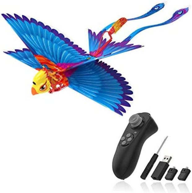 NC23774 Go Go Bird Flying Toys Mini RC Flying Bird Helicopters, Bionic Flying Bird, Mini Drone-Tech Toys - Blue -  Hanvon