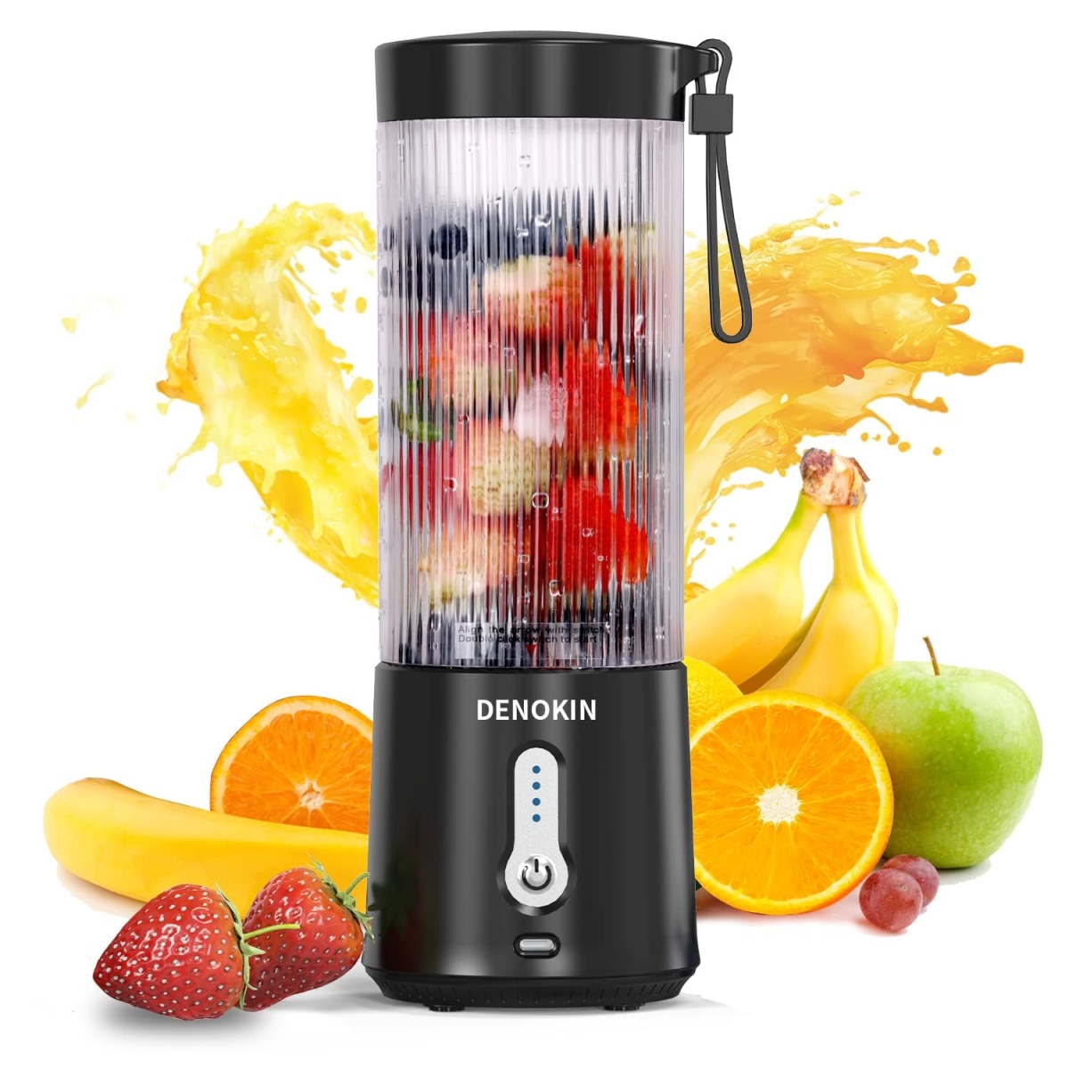 Picture of A-Sonic XS68354 Blender - Personal Size Blender for Smoothies & Shakes - USB Rechargeable Mini Blender Fresh Juicer Cup with Stronger Motor Household Fruit Mixer for Kitchen - Home - Travel