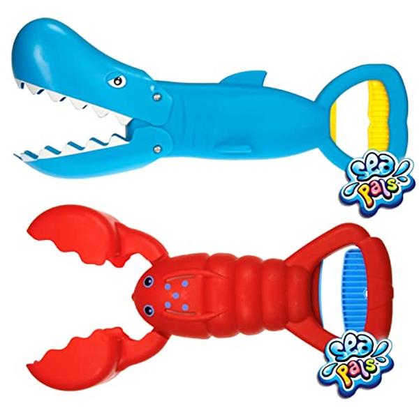 XS68679 Lobster & Shark 13.5 in. Jaw & Claws Plastic Sand Digger Grabber - Kids Beach & Sandbox Toys - 2 Units Ass-4009-2s