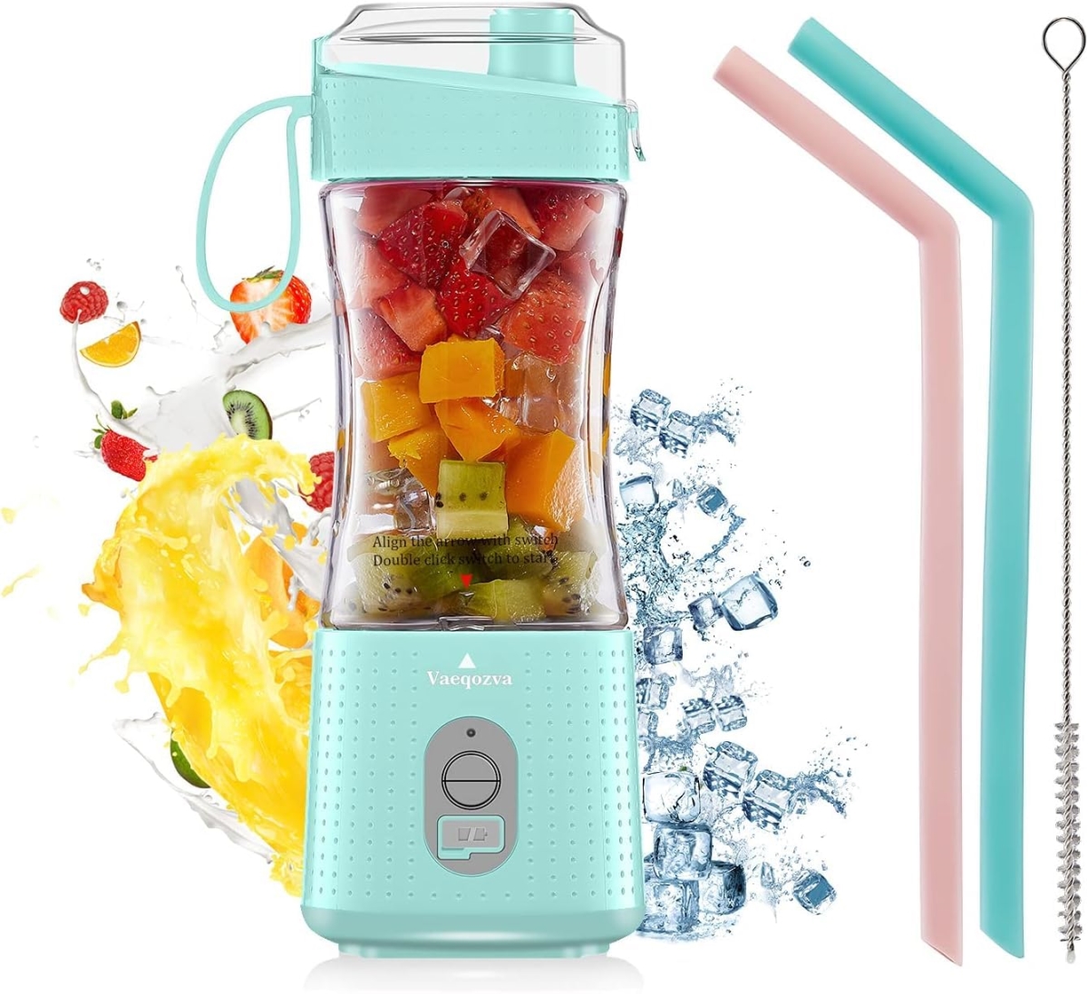 XS68686 Portable Blender USB Rechargeable Personal Mixer Fruit Mini Blender for Smoothie - Fruit Juice - Protein Shake - Milk Shakes, Blue -  A-Sonic