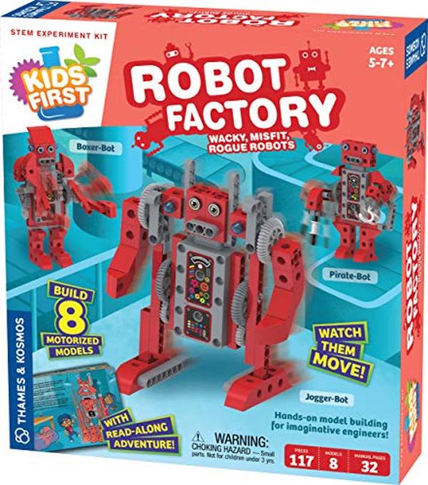 Picture of A-Sonic XS69339 Kosmos Kids First Robot Factory- Wacky - Misfit - Rogue Robots STEM Experiment Kit - Hands-on Model Building for Young Engineers - Build 8 Motorized Robots - Play Learn with Storybook