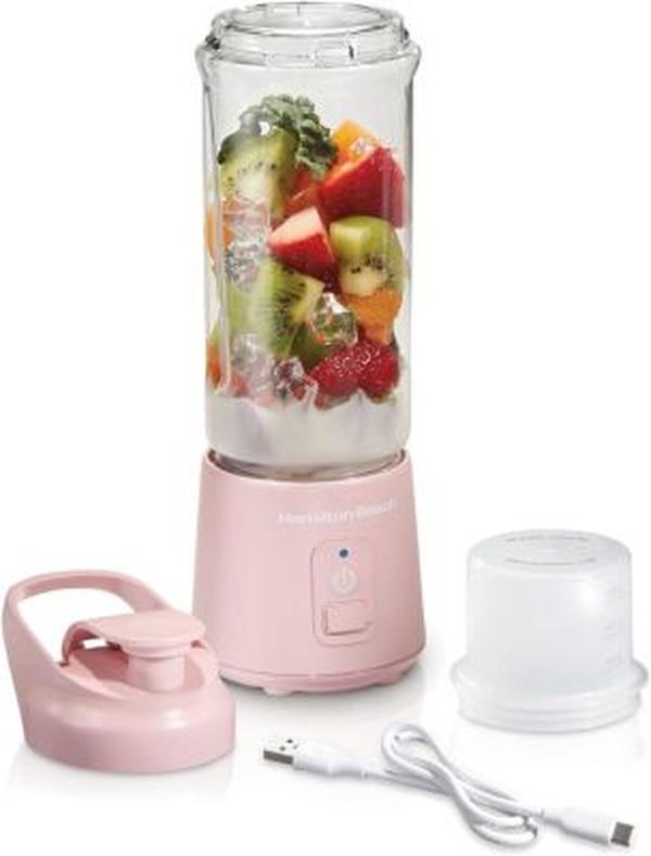 Picture of A-Sonic XS69439 Beach Mini Cordless Portable Personal Blender for Shakes & Smoothies - USB Rechargeable - 16 oz Jar with Leakproof Travel Lid - 6 Stainless Steel Blades - Pink - 51181