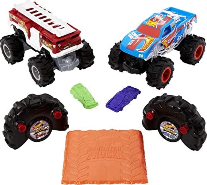 Picture of Hot Wheels NC23800 1-24 Scale RC Monster Trucks&#44; 1 RC Race Ace & 1 Remote-Control Toys for Kids 4 Years Old & Up - Pack of 2
