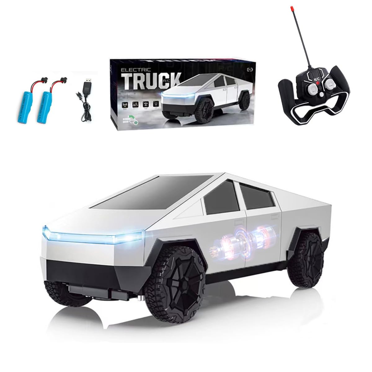 XS69815 Truck Remote Control Toy Cybertruck Model RC Car Toy for Kids 2.4GHZ Light Effect Easy-to-Operate Dual Motor All-Terrain