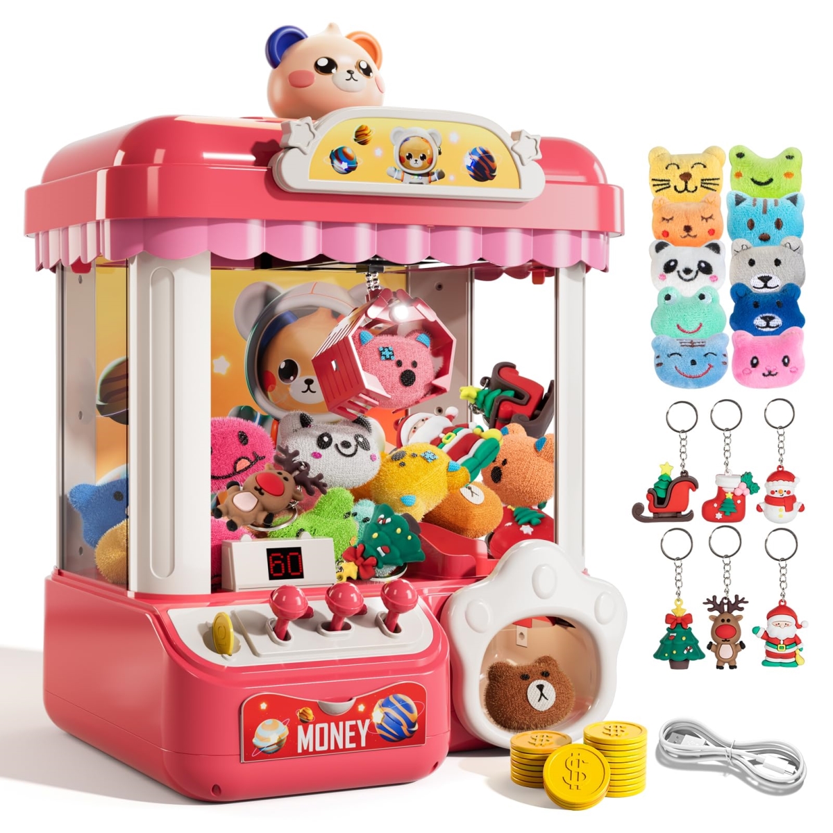 Doug Claw Machine for Kids Girls Boys with Light Music - Candy Claw Machine Arcade Game Toys for Kids Girls 4-8 - Claw Toy for 4 5 6 7 8 Years Old
