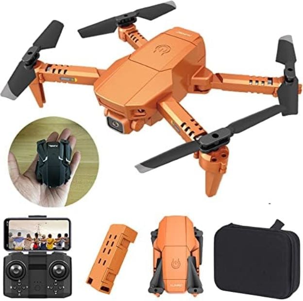 NC23760 New Super Small Mini Drones with Camera for Adults 4K Drones for Kids Beginners Toy Quadcopter Toys - Orange -  Lozenge