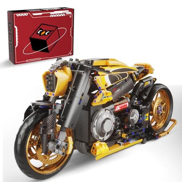 Motorcycle Building Blocks Kit - 1-5 Scale Motorcycle Model Building Toys for Boys & Girls 8 & Up - Children Adult Collectible Car Gift - 1981 Piece