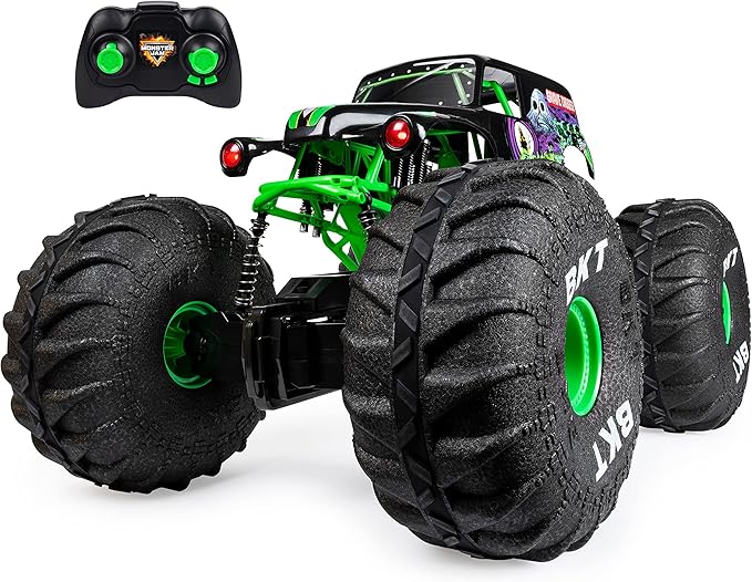 Jam, Official Mega Grave Digger All-Terrain Remote Control Monster Truck with Lights - 1-6 Scale - Kids Toys for Boys & Girls Ages 4-6 Plus