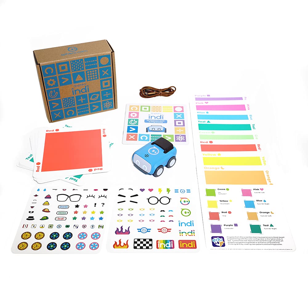 Picture of A-Sonic XS72321 Indi at-Home Learning Kit - Screenless Coding Robot for Kids 4 Plus - Build Mazes - Learn Computational Thinking - Problem Solve Like an Engineer - Educational STEM Toy for Creative M