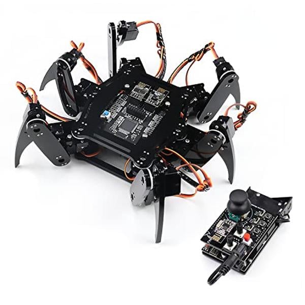 XS72329 Hexapod Robot Kit with Remote with Compatible Arduino IDE - App Remote Control - Walking Crawling Twisting Servo STEM Project