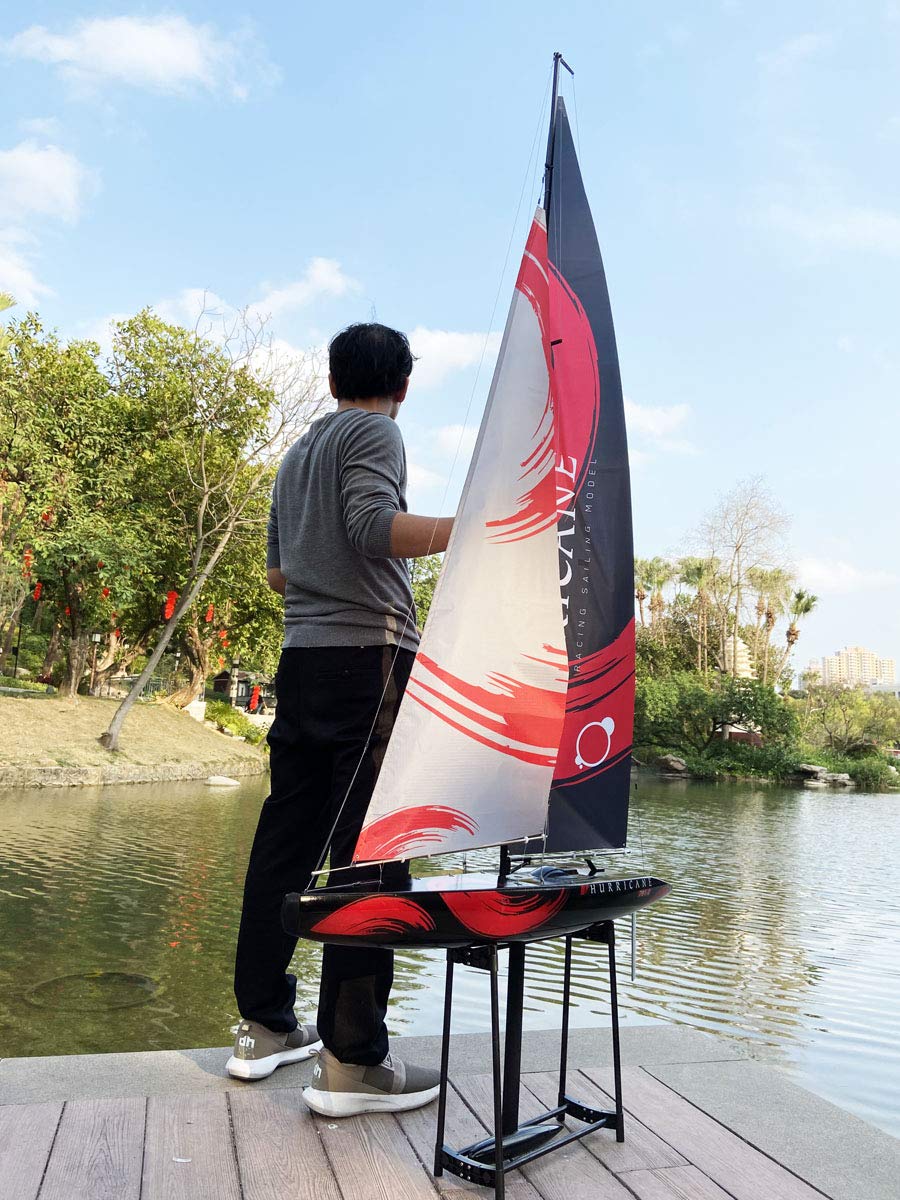 XS-73037 Remote Control Boat RC Pre-Assemble Sailboat Accessories Kit 2.4G Electric Boat Sail Watercraft for Adults Boys