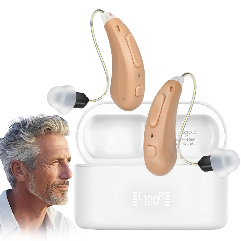 XS-73302 Hearing Aids with 5 Frequency Mode - KIBVOE Hearing Amplifier Adjustable Volume & Noise Reduction Otc Hearing Aid - 40H of Continuous Use