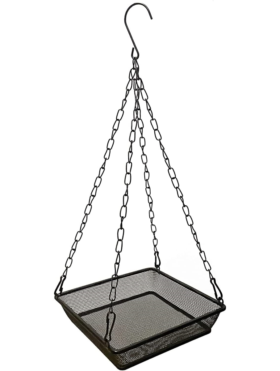 tek NT74260 UNO1RC Hanging Bird Feeder Tray Platform Metal Mesh Seed Tray for Bird Feeding Outdoor Garden Decoration for Backyard Attracting Wildbirds