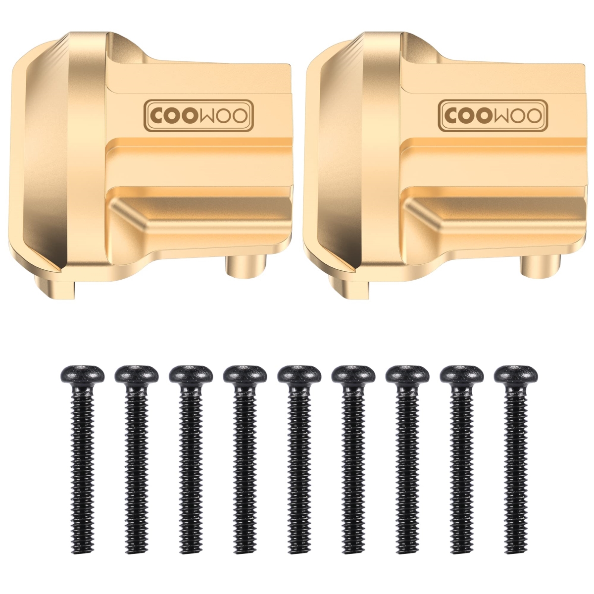 tek NT74766 UNO1RC COOWOO Brass Diff Cover 2 Piece Front & Rear Axle Diff Cover for 1-18 RC Crawler Car TRX4M Upgrade Parts, 0.42 oz