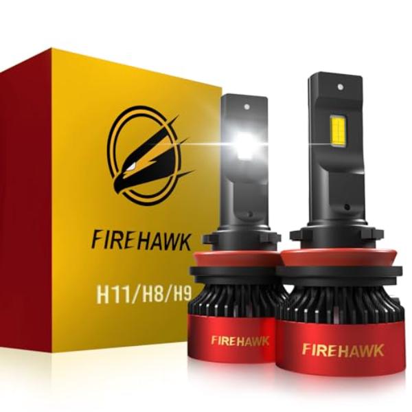 tek NT74996 UNO1RC Firehawk H11, H8, H9 & H16 LED Bulbs 40000LM 6000K Cool White, 5-Min Plug-N-Play Fog Light, Pack of 2