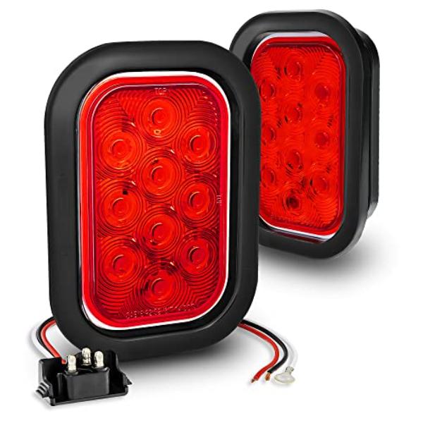 tek NT75023 UNO1RC TRUE MODS 2 Piece Red 5 x 3 3 x 5 in. Rectangle LED Trailer Tail Light Kit for Tow Truck 80 in. Wide Trailer