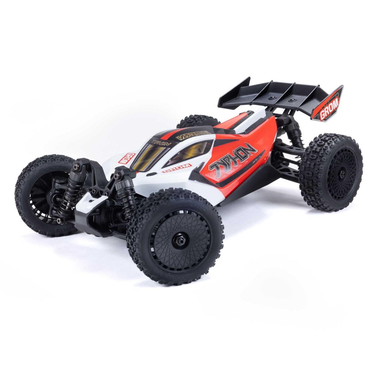 tek NT76645 UNO1RC ARRMA RC Car Typhon GROM 4x4 Smart Small Scale Buggy RTR with Battery & Charger - Red & White