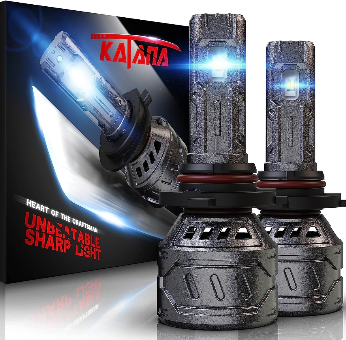 tek NT76700 UNO1RC Katana 9005 Light Bulbs, HB3 Bulb 400 Percent Brightness 6500K White Plug & Play Mini Size Fog Light Bulbs of 2