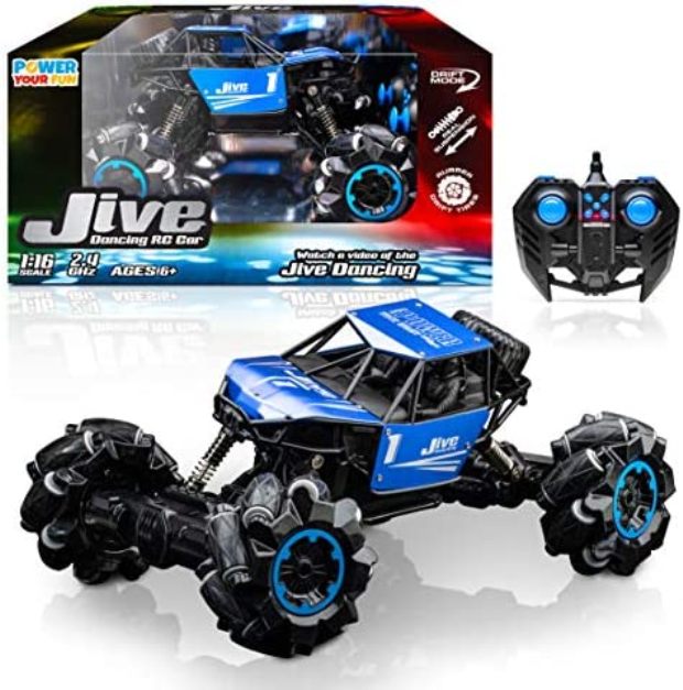 Picture of Power Your Fun NC23746 Jive RC Car - AWD Remote Control Monster Truck, 4x4 RC Truck, 1-16 Rechargeable RC Crawler Stunt Car Toys - Blue