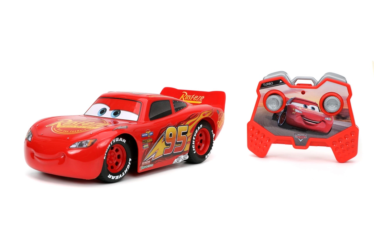 tek NT77304 UNO1RC Jada Toys Pixar Cars 1-24 Lightning McQueen RC Remote Control Car 2.4 GHz Red Toys for Kids