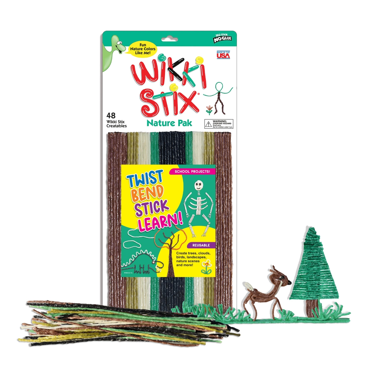 tek NT78171 UNO1RC WIKKI STIX Nature Pak Provides Essential Arts & Crafts Fun & Great for School Projects, Made in The USA