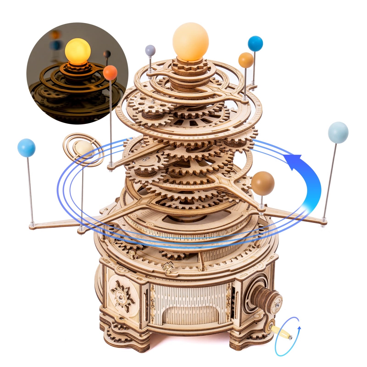tek  UNO1RC ROKR 3D Wooden Puzzles for Adults Huge Orrery Model - Toy Building Set Mechanical Puzzles 8 Orbiting Planets Unique Gifts for Boys & Girls