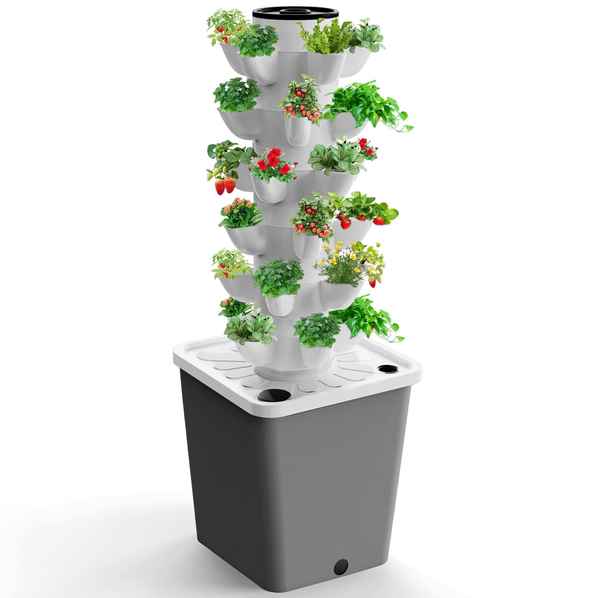 tek NT78934 UNO1RC Hydroponics Growing System, 30-Plants Indoor Vertical Tower System Kit, Hydroponic Germination Kit for Gardening Lover