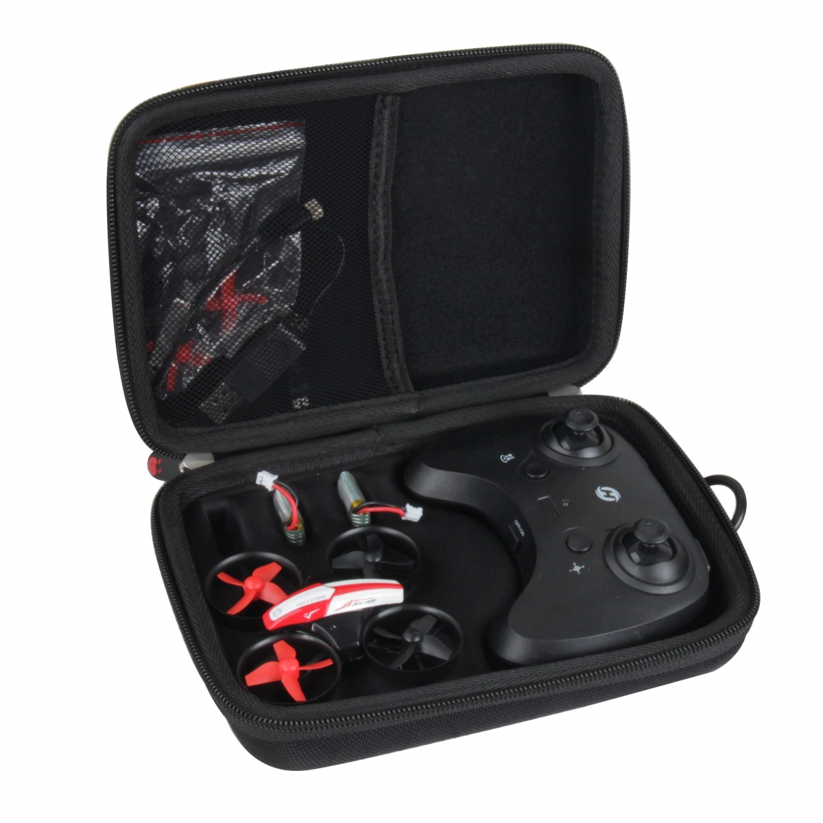 tek NT79565 UNO1RC Hermitshell Hard Travel Case for Holy Stone HS210 Mini Drone RC Nano Quadcopter Indoor Small Helicopter Plane - Black