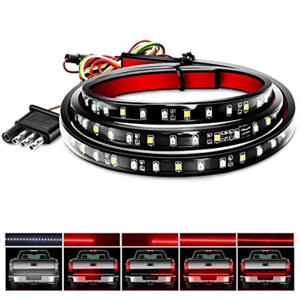 tek  UNO1RC Nilight 48-49 in. LED Tailgate Light Strip 90 LED Red & White for Running Light Brake & Turn Signal & Reverse Light, 2 Years Warranty