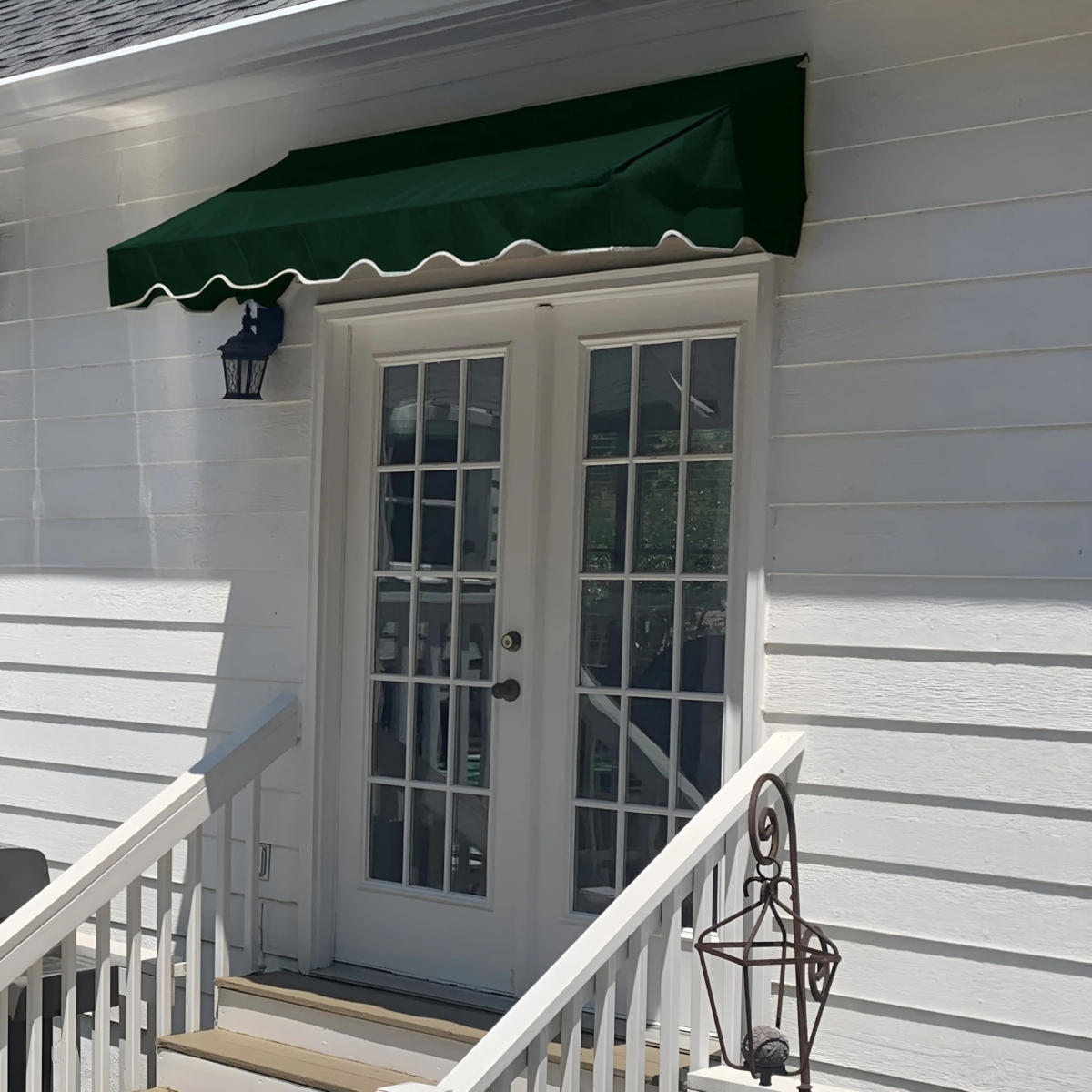 tek NT82592 UNO1RC Door & Window Sunbrella Canvas Awning & 5 Colors Plus 3 Sizes - Classic Awning & Green 8 ft. Wide