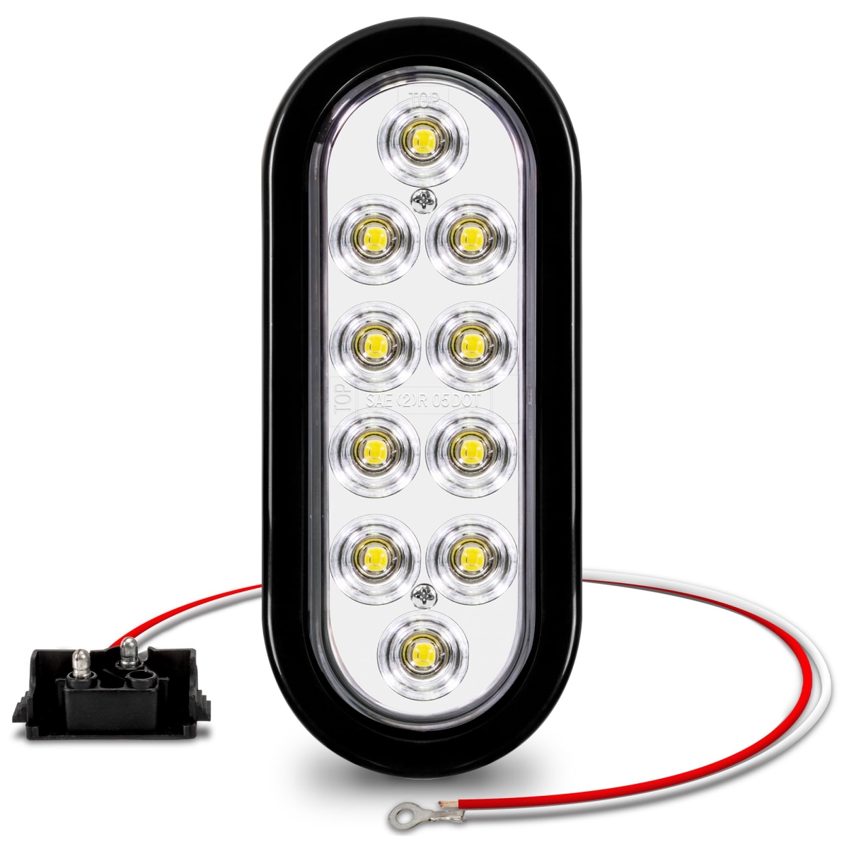 tek NT79559 UNO1RC TRUE MODS 6 in. White Oval LED Reverse Trailer Tail Light for Boat Trailer RV Trucks