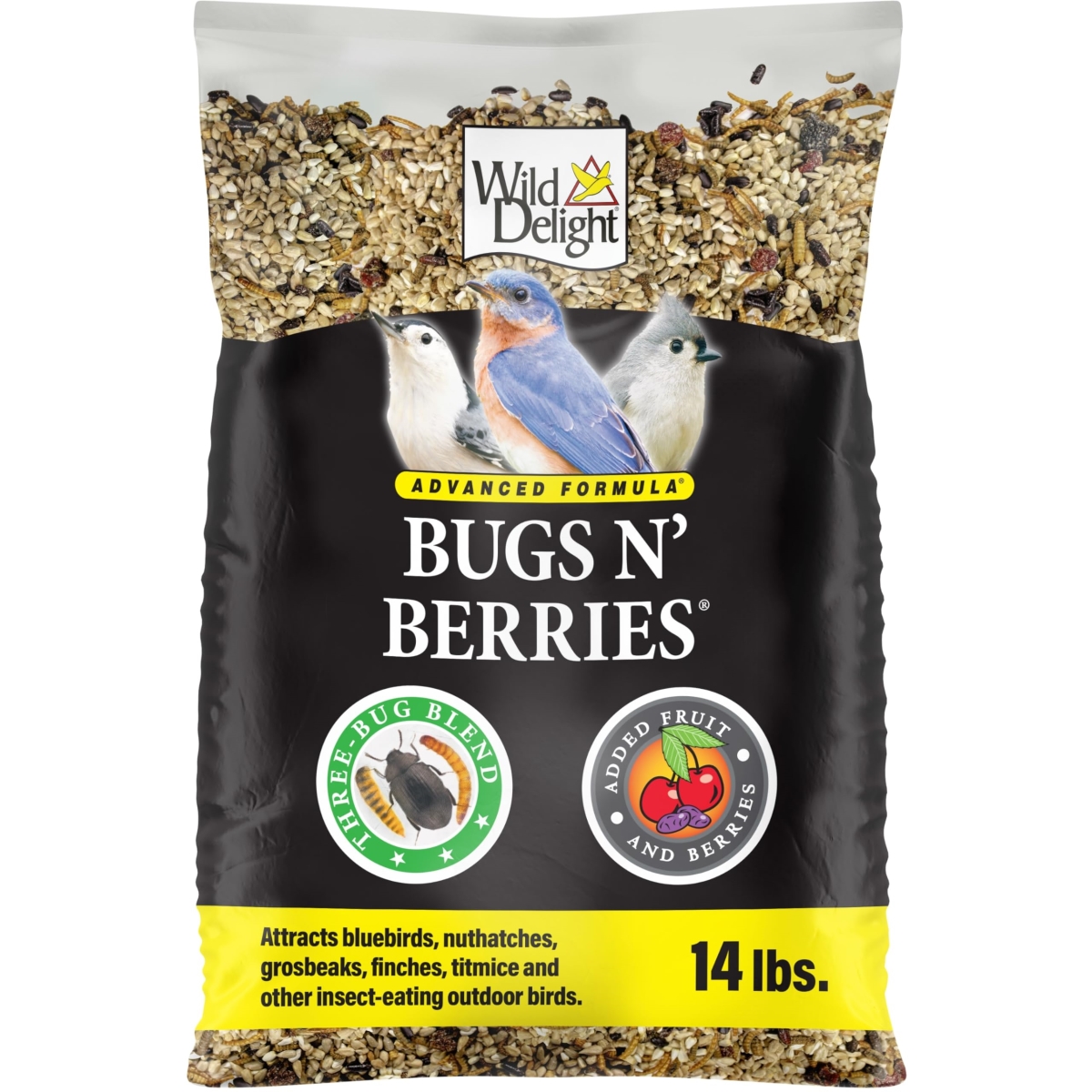 tek NT80371 UNO1RC Wild Delight Advanced Formula Bugs N Berries Wild Bird Food 14 Lbs