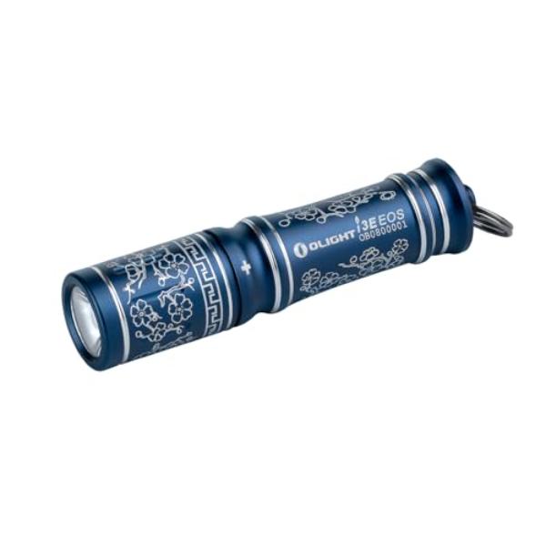 tek NT80419 UNO1RC OLIGHT i3E EOS PMMA TIR Lens AAA EDC Flashlight 90 Lumens Compact Keychain Flash Light for Night, Camping - Blue Porcelain