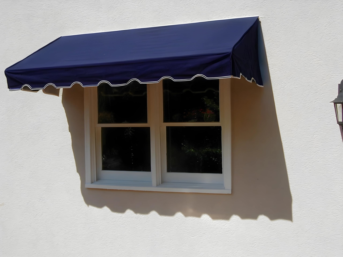 tek NT81487 UNO1RC Door & Window Sunbrella Canvas Awning, 5 Colors Plus 3 Sizes, Classic Awning - Navy 6 ft. Wide